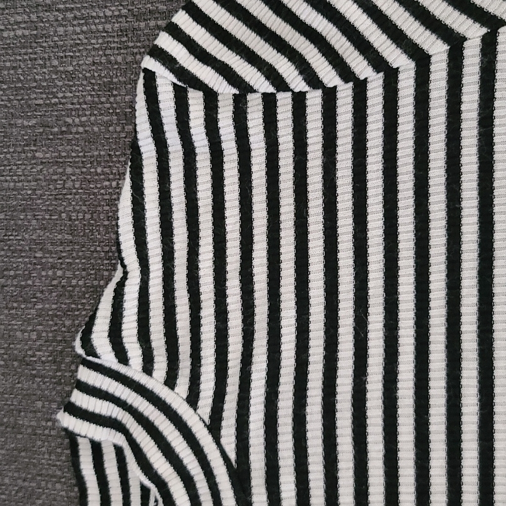 ZARA GIRLS Mock Neck Striped Long Sleeve Shirt 13 14 Ribbed Top Tee Stretchy - Picture 6 of 13